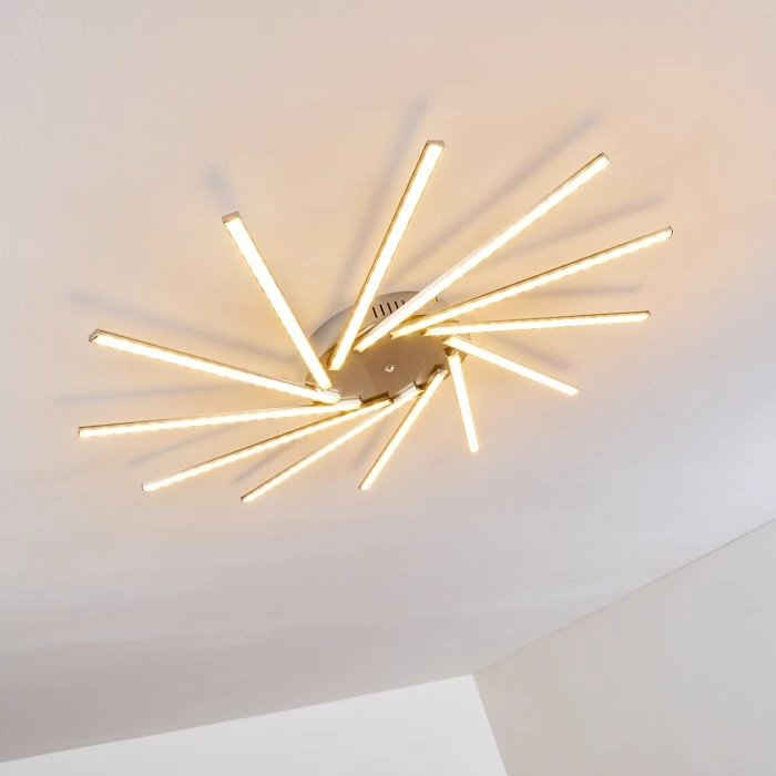 Hofstein Kinna Deckenleuchte LED Edelstahl, 12-flammig, Fernbedienung, Farbwechsler 25 Hofstein Kinna Deckenleuchte LED Edelstahl, 12-flammig, Fernbedienung, Farbwechsler – Bild 25