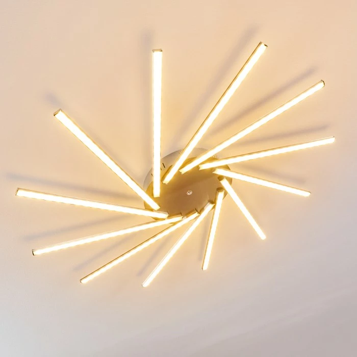 Hofstein Kinna Deckenleuchte LED Edelstahl, 12-flammig, Fernbedienung, Farbwechsler 27 Hofstein Kinna Deckenleuchte LED Edelstahl, 12-flammig, Fernbedienung, Farbwechsler – Bild 27