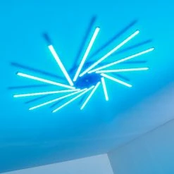 Hofstein Kinna Deckenleuchte LED Edelstahl, 12-flammig, Fernbedienung, Farbwechsler 40 Hofstein Kinna Deckenleuchte LED Edelstahl, 12-flammig, Fernbedienung, Farbwechsler -LED Leuchten Verkäufe kinna deckenleuchte h3273890 3