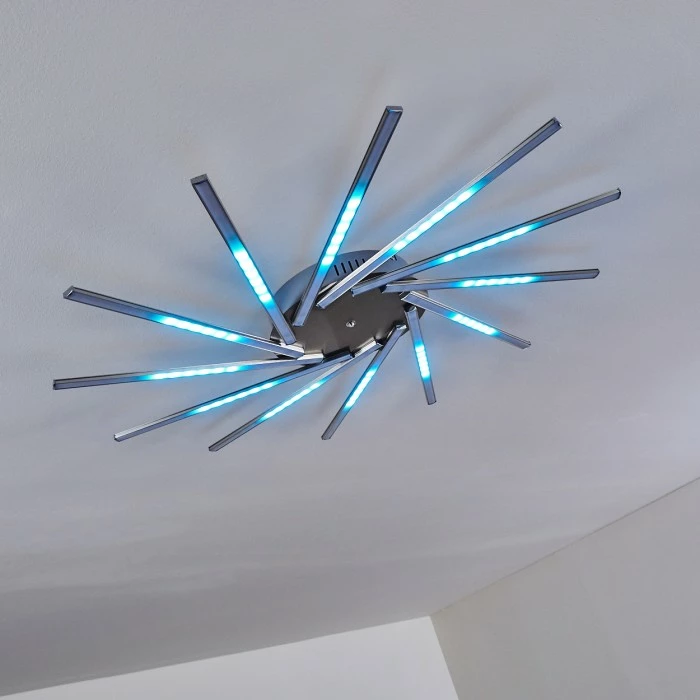 Hofstein Kinna Deckenleuchte LED Edelstahl, 12-flammig, Fernbedienung, Farbwechsler 35 Hofstein Kinna Deckenleuchte LED Edelstahl, 12-flammig, Fernbedienung, Farbwechsler – Bild 35