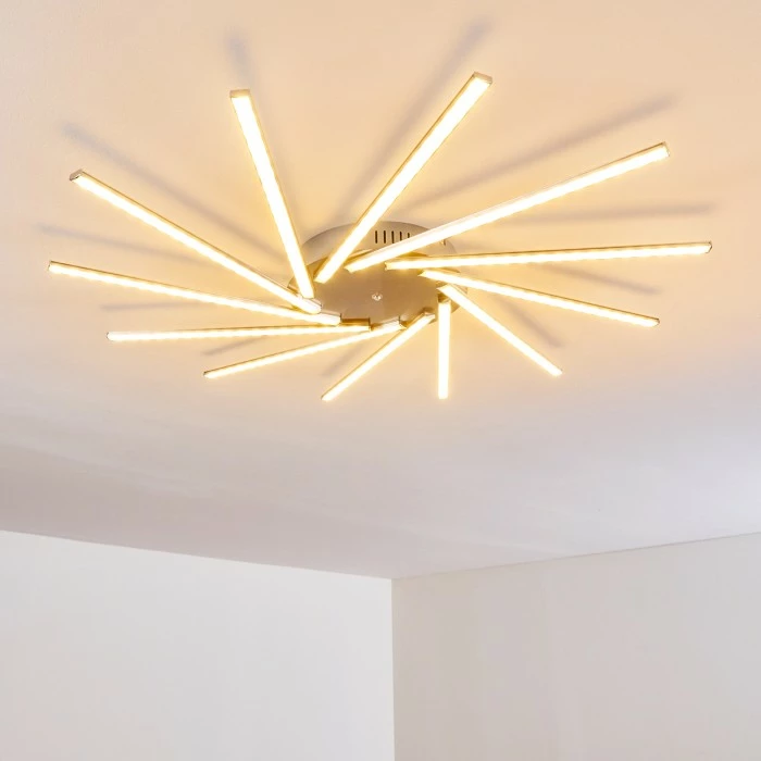 Hofstein Kinna Deckenleuchte LED Edelstahl, 12-flammig, Fernbedienung, Farbwechsler 5 Hofstein Kinna Deckenleuchte LED Edelstahl, 12-flammig, Fernbedienung, Farbwechsler – Bild 5