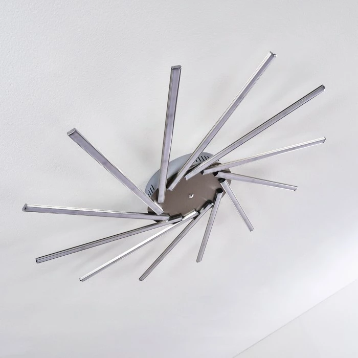 Hofstein Kinna Deckenleuchte LED Edelstahl, 12-flammig, Fernbedienung, Farbwechsler 6 Hofstein Kinna Deckenleuchte LED Edelstahl, 12-flammig, Fernbedienung, Farbwechsler – Bild 6