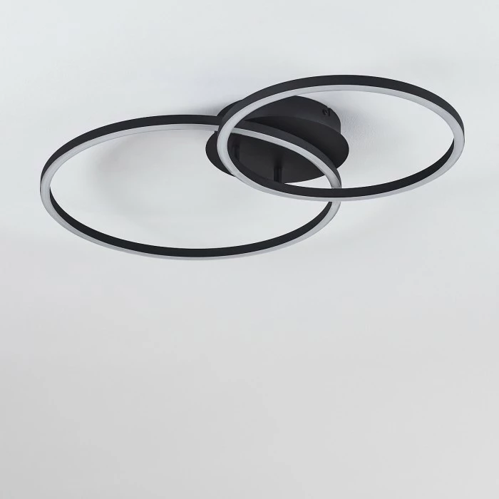 Hofstein Korca Deckenleuchte LED Schwarz, 2-flammig 6 Hofstein Korca Deckenleuchte LED Schwarz, 2-flammig – Bild 6