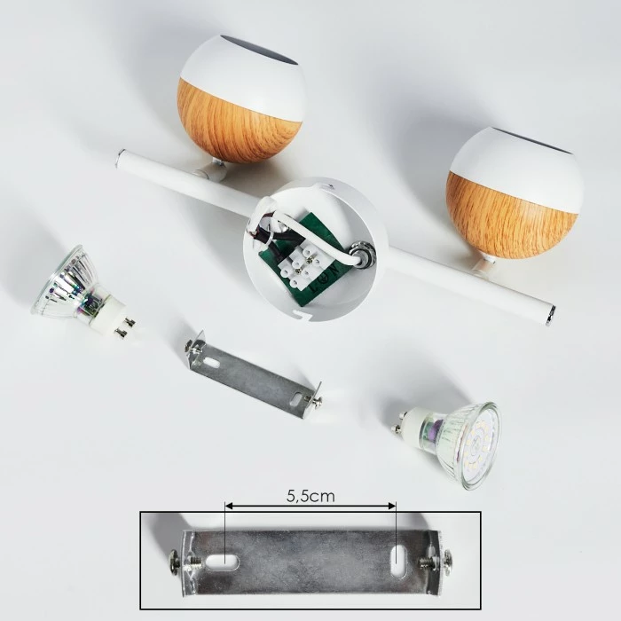 Hofstein Kotaoa Deckenleuchte LED Weiß, Holz hell, 2-flammig 5 Hofstein Kotaoa Deckenleuchte LED Weiß, Holz hell, 2-flammig – Bild 5