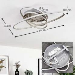 Hofstein Krabi Deckenleuchte LED Nickel-Matt, 3-flammig, Fernbedienung -LED Leuchten Verkäufe krabi deckenleuchte h3371206 1