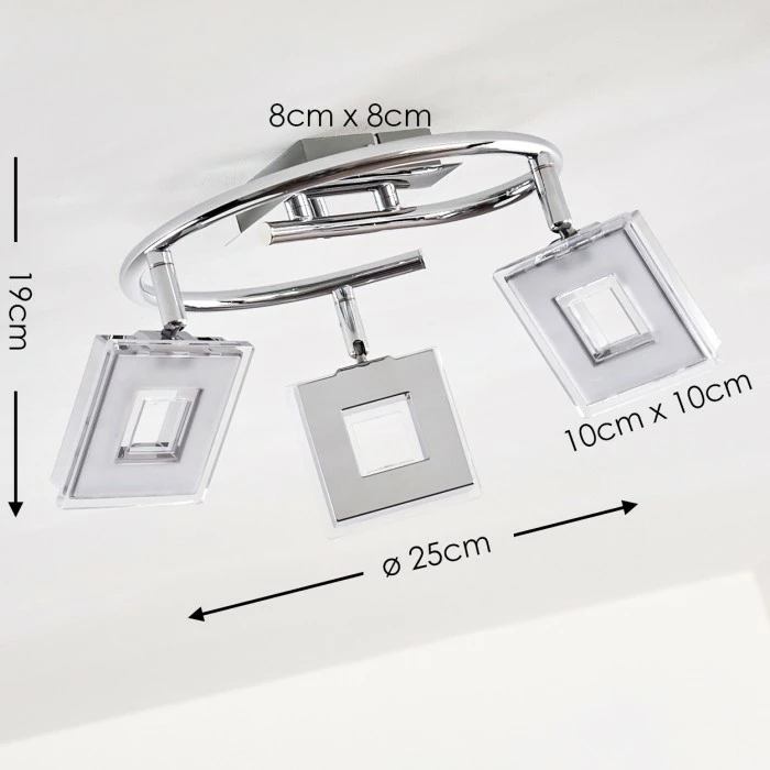 Hofstein Krakau Deckenspot LED Chrom, 3-flammig 2 Hofstein Krakau Deckenspot LED Chrom, 3-flammig – Bild 2