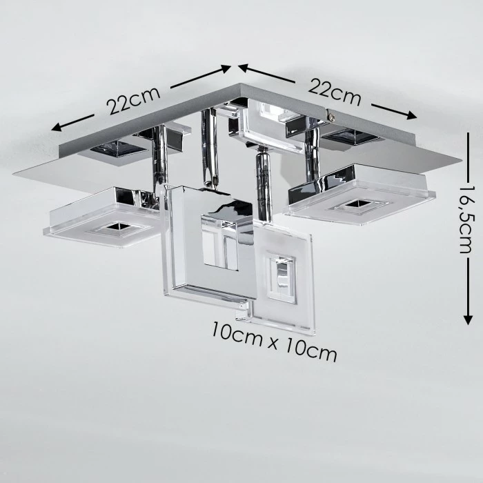 Hofstein Krakau Deckenspot LED Chrom, 4-flammig 2 Hofstein Krakau Deckenspot LED Chrom, 4-flammig – Bild 2