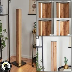 Hofstein Kyneton Stehleuchte LED Schwarz, Naturfarben, 1-flammig