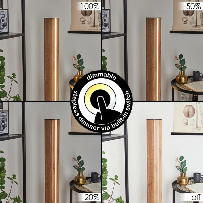 Hofstein Kyneton Stehleuchte LED Schwarz, Naturfarben, 1-flammig 2 Hofstein Kyneton Stehleuchte LED Schwarz, Naturfarben, 1-flammig – Bild 2