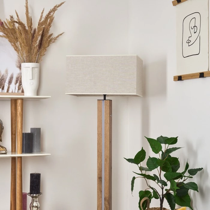 Hofstein Kyneton Stehleuchte LED Schwarz, Naturfarben, 2-flammig 12 Hofstein Kyneton Stehleuchte LED Schwarz, Naturfarben, 2-flammig – Bild 12