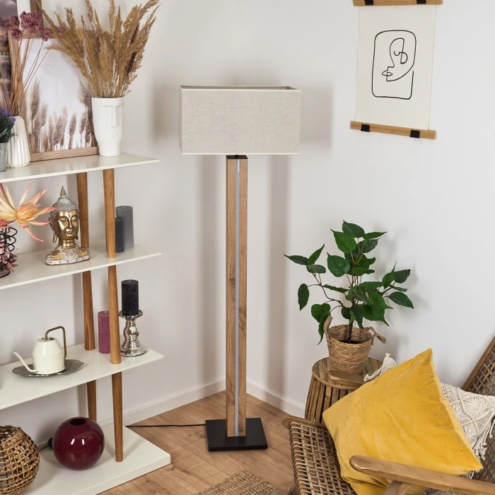 Hofstein Kyneton Stehleuchte LED Schwarz, Naturfarben, 2-flammig 10 Hofstein Kyneton Stehleuchte LED Schwarz, Naturfarben, 2-flammig – Bild 10