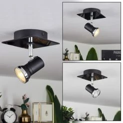 Hofstein Lanrigan Deckenleuchte LED Chrom, Schwarz, 1-flammig