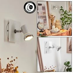 Hofstein Lanrigan Wandleuchte LED Chrom, Weiß, 1-flammig