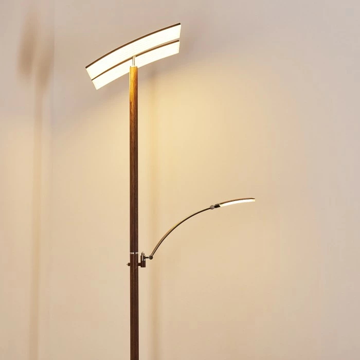 Hofstein Lasona Deckenfluter LED Silber, Braun, 2-flammig 14 Hofstein Lasona Deckenfluter LED Silber, Braun, 2-flammig – Bild 14