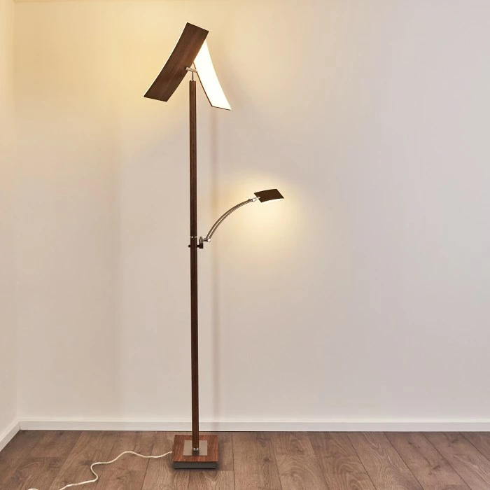 Hofstein Lasona Deckenfluter LED Silber, Braun, 2-flammig 21 Hofstein Lasona Deckenfluter LED Silber, Braun, 2-flammig – Bild 21