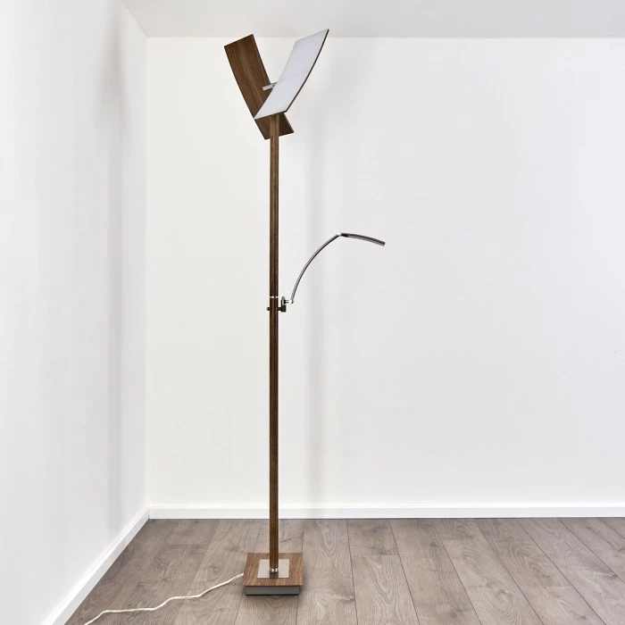 Hofstein Lasona Deckenfluter LED Silber, Braun, 2-flammig 22 Hofstein Lasona Deckenfluter LED Silber, Braun, 2-flammig – Bild 22