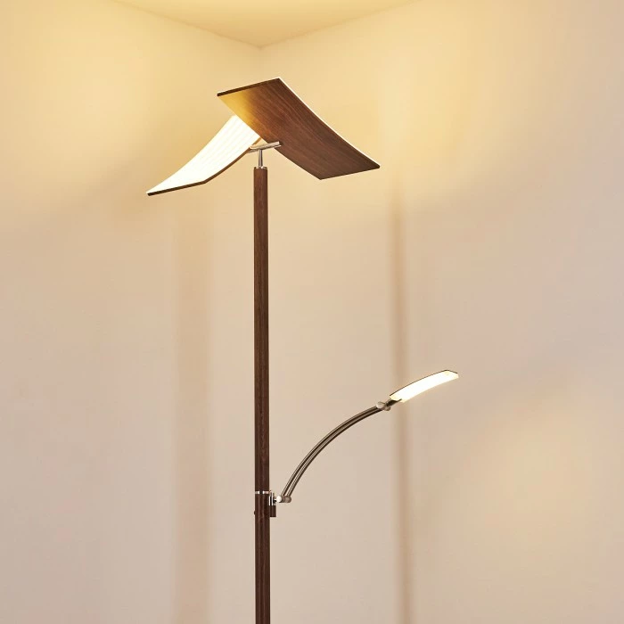 Hofstein Lasona Deckenfluter LED Silber, Braun, 2-flammig 24 Hofstein Lasona Deckenfluter LED Silber, Braun, 2-flammig – Bild 24