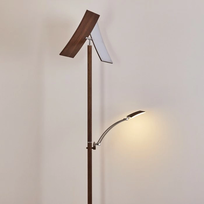 Hofstein Lasona Deckenfluter LED Silber, Braun, 2-flammig 26 Hofstein Lasona Deckenfluter LED Silber, Braun, 2-flammig – Bild 26