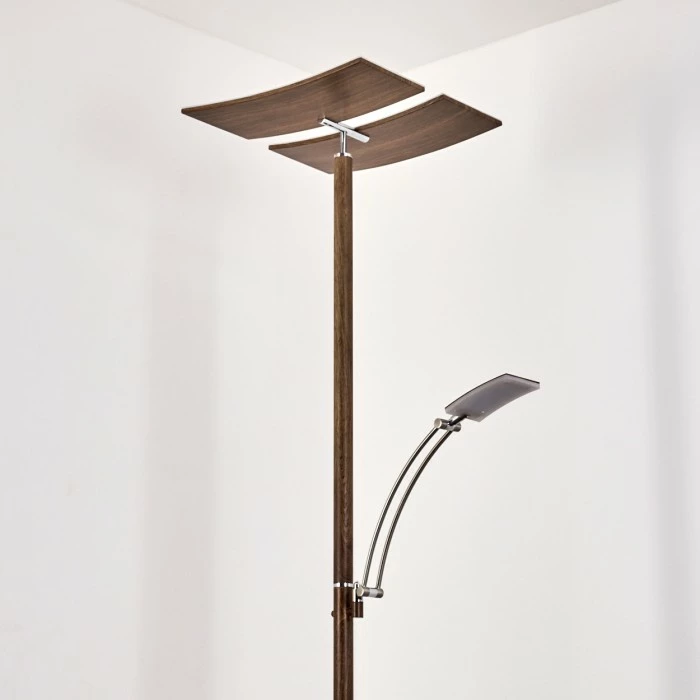 Hofstein Lasona Deckenfluter LED Silber, Braun, 2-flammig 5 Hofstein Lasona Deckenfluter LED Silber, Braun, 2-flammig – Bild 5