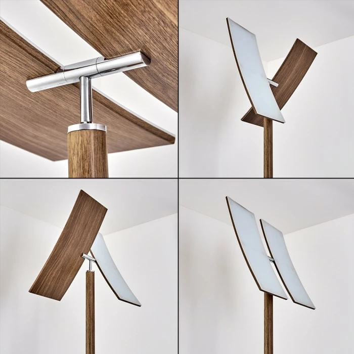 Hofstein Lasona Deckenfluter LED Silber, Braun, 2-flammig 6 Hofstein Lasona Deckenfluter LED Silber, Braun, 2-flammig – Bild 6