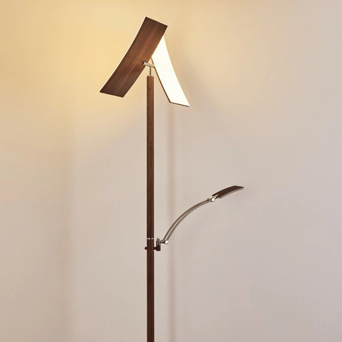 Hofstein Lasona Deckenfluter LED Silber, Braun, 2-flammig 7 Hofstein Lasona Deckenfluter LED Silber, Braun, 2-flammig – Bild 7