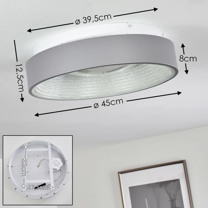 Hofstein Lausanne Deckenleuchte LED Weiß, 1-flammig, Fernbedienung 2 Hofstein Lausanne Deckenleuchte LED Weiß, 1-flammig, Fernbedienung – Bild 2