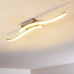 Hofstein Letala Deckenleuchte LED Nickel-Matt, Chrom, 2-flammig -LED Leuchten Verkäufe letala deckenleuchte h3271902 do2 13