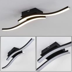 Hofstein Letala Deckenleuchte LED Schwarz, 2-flammig