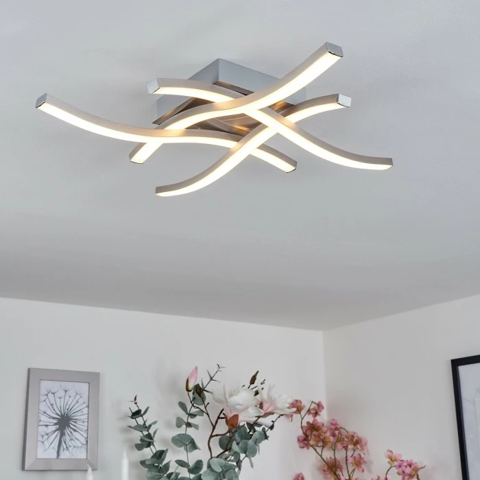 Hofstein Letala Deckenleuchte LED Nickel-Matt, 4-flammig 1 Hofstein Letala Deckenleuchte LED Nickel-Matt, 4-flammig