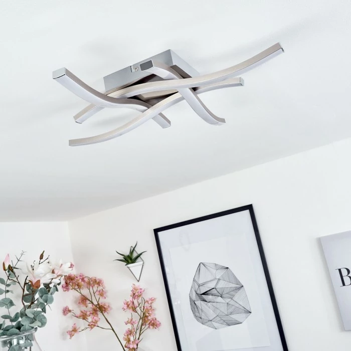 Hofstein Letala Deckenleuchte LED Nickel-Matt, 4-flammig 2 Hofstein Letala Deckenleuchte LED Nickel-Matt, 4-flammig – Bild 2