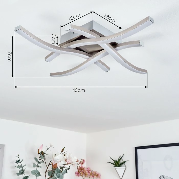 Hofstein Letala Deckenleuchte LED Nickel-Matt, 4-flammig 4 Hofstein Letala Deckenleuchte LED Nickel-Matt, 4-flammig – Bild 4