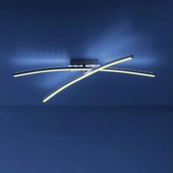 Leuchten Direkt ALINA Deckenleuchte LED Stahl geb&uuml;rstet, 2-flammig, Fernbedienung, Farbwechsler -LED Leuchten Verkäufe leuchten direkt alina deckenleuchte 11255 55 10