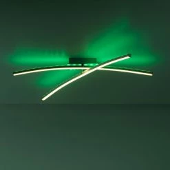 Leuchten Direkt ALINA Deckenleuchte LED Stahl geb&uuml;rstet, 2-flammig, Fernbedienung, Farbwechsler -LED Leuchten Verkäufe leuchten direkt alina deckenleuchte 11255 55 11