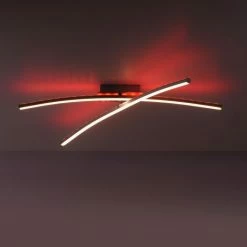 Leuchten Direkt ALINA Deckenleuchte LED Stahl geb&uuml;rstet, 2-flammig, Fernbedienung, Farbwechsler -LED Leuchten Verkäufe leuchten direkt alina deckenleuchte 11255 55 12