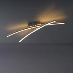 Leuchten Direkt ALINA Deckenleuchte LED Stahl geb&uuml;rstet, 2-flammig, Fernbedienung, Farbwechsler -LED Leuchten Verkäufe leuchten direkt alina deckenleuchte 11255 55 6