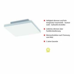 Leuchten Direkt CANVAS LED Panel Wei&szlig;, 1-flammig, Fernbedienung -LED Leuchten Verkäufe leuchten direkt canvas led panel 15550 16 4