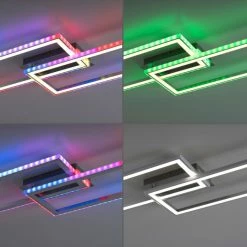 Leuchten Direkt FELIX60 Deckenleuchte LED Stahl gebürstet, 1-flammig, Fernbedienung, Farbwechsler -LED Leuchten Verkäufe leuchten direkt felix60 deckenleuchte 14635 55 11