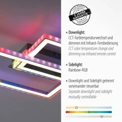 Leuchten Direkt FELIX60 Deckenleuchte LED Stahl gebürstet, 1-flammig, Fernbedienung, Farbwechsler -LED Leuchten Verkäufe leuchten direkt felix60 deckenleuchte 14635 55 2