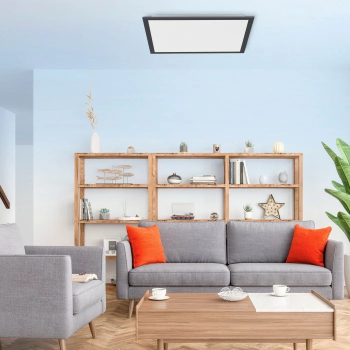 Leuchten Direkt FLAT Deckenpanel LED Schwarz, 1-flammig, Fernbedienung 1 Leuchten Direkt FLAT Deckenpanel LED Schwarz, 1-flammig, Fernbedienung