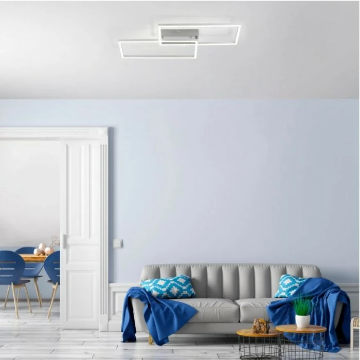 Leuchten Direkt IVAN Deckenleuchte LED Stahl gebürstet, 2-flammig, Fernbedienung 1 Leuchten Direkt IVAN Deckenleuchte LED Stahl gebürstet, 2-flammig, Fernbedienung