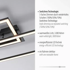 Leuchten Direkt Iven Deckenleuchte LED Schwarz, 1-flammig -LED Leuchten Verkäufe leuchten direkt iven deckenleuchte 14692 18 3