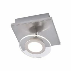 Leuchten Direkt LOLA-MIKE Deckenleuchte LED Edelstahl, 1-flammig, Fernbedienung, Farbwechsler -LED Leuchten Verkäufe leuchten direkt lola mike deckenleuchte 12080 55 5