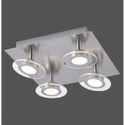 Leuchten Direkt LOLA-MIKE Deckenleuchte LED Edelstahl, 4-flammig, Fernbedienung, Farbwechsler -LED Leuchten Verkäufe leuchten direkt lola mike deckenleuchte 12082 55 6