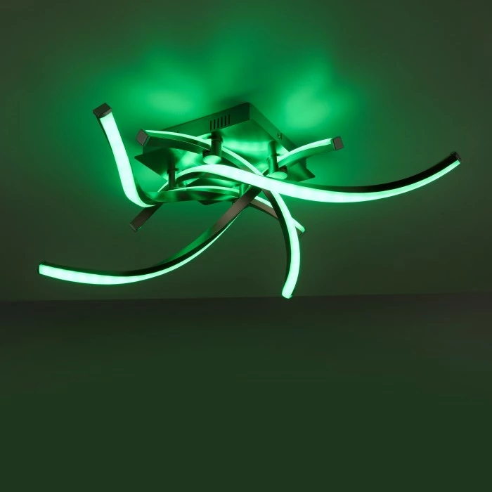 Leuchten Direkt LOLAsmart-SWING Deckenleuchte LED Stahl gebürstet, 4-flammig, Fernbedienung, Farbwechsler 2 Leuchten Direkt LOLAsmart-SWING Deckenleuchte LED Stahl gebürstet, 4-flammig, Fernbedienung, Farbwechsler – Bild 2