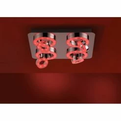Leuchten Direkt Ls-TIM Deckenleuchte LED Chrom, 4-flammig, Fernbedienung, Farbwechsler -LED Leuchten Verkäufe leuchten direkt ls tim deckenleuchte 14662 17 11