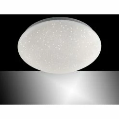 Leuchten Direkt SKYLER Deckenleuchte LED Weiß, Stahl gebürstet, 1-flammig, Fernbedienung, Farbwechsler