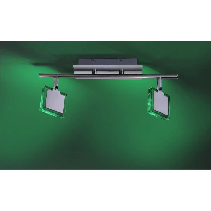 Leuchten Direkt Tony Deckenleuchte LED Nickel-Matt, Chrom, 2-flammig, Fernbedienung, Farbwechsler 6 Leuchten Direkt Tony Deckenleuchte LED Nickel-Matt, Chrom, 2-flammig, Fernbedienung, Farbwechsler – Bild 6