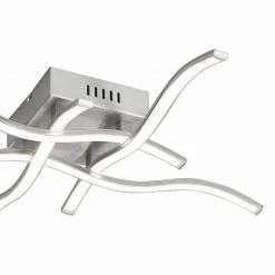 Leuchten Direkt Leuchtendirekt WAVE Deckenleuchte LED Edelstahl, 4-flammig