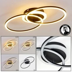 Hofstein Lithgow Deckenleuchte LED Schwarz, 1-flammig