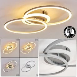 Hofstein Lithgow Deckenleuchte LED Silber, 1-flammig